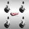 Service Caster 5 Inch 316SS Soft Rubber Swivel 1-5/8 Inch Expanding Stem Caster Set Brake SCC SCC-SS316EX20S514-SRS-TLB-158-4 - alternate 1